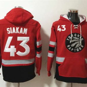Toronto Raptors #43 Pascal Siakam Red Lace-Up Pullover Hoodie