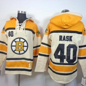Bruins #40 Tuukka Rask Cream Sawyer Hooded Sweatshirt Stitched Jersey