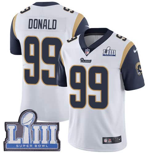 Los Angeles Rams #99 Aaron Donald White Super Bowl LIII Vapor Untouchable Limited Stitched Jersey