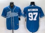 Detroit Lions #97 Aidan Hutchinson Blue Cool Base Stitched Jersey