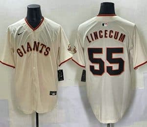 San Francisco Giants #55 Tim Lincecum Cream Limited Stitched Jersey