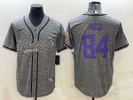 Minnesota Vikings #84 Randy Moss Gray With Patch Cool Base Stitched Jersey