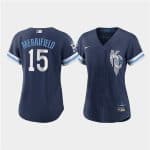 WoKansas City Royals #15 Whit Merrifield 2022 Navy City Connect Cool Base Stitched Jersey(Run Small)