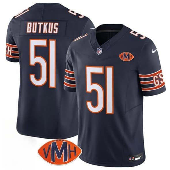 Chicago Bears #51 Dick Butkus Navy 2025 F.U.S.E. With VMH Patch Vapor Untouchable Limited Football Stitched Jersey