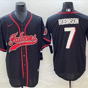 Atlanta Falcons #7 Bijan Robinson Black With Patch Cool Base Stitched Jersey
