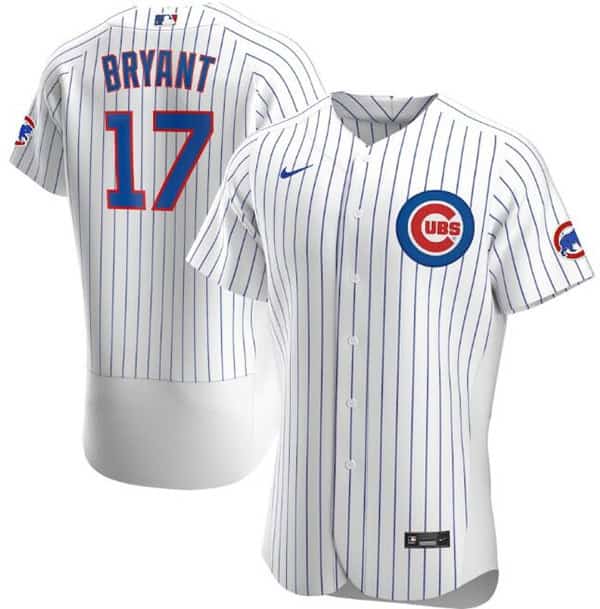 Chicago Cubs White #17 Kris Bryant Flex Base Stitched Jersey