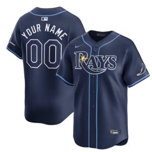 Tampa Bay Rays Custom Navy Away Limited Stitched Jersey