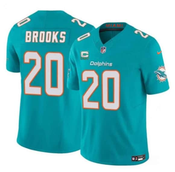 Miami Dolphins #20 Jordyn Brooks Aqua 2025 F.U.S.E. With 1-Star C Patch Vapor Limited Stitched Jersey