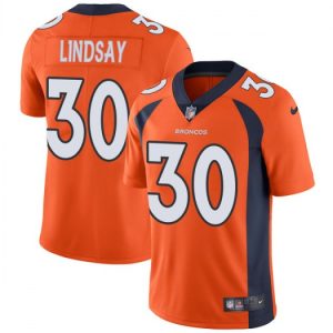 Denver Broncos #30 Phillip Lindsay Orange Vapor Untouchable Limited Stitched Jersey