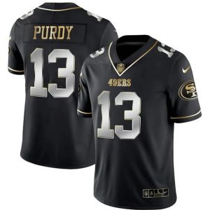 San Francisco 49ers #13 Brock Purdy Black Gold Stitched Jersey
