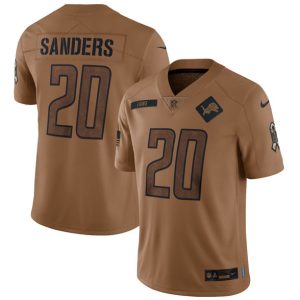 Detroit Lions #20 Barry Sanders 2023 Brown Salute To Service Limited Stitched Jersey