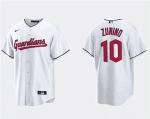 Cleveland Guardians #10 Mike Zunino White Cool Base Stitched Jersey
