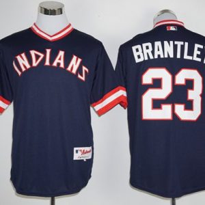 Indians #23 Michael Brantley Navy Blue 1976 Turn Back The Clock Stitched Jersey