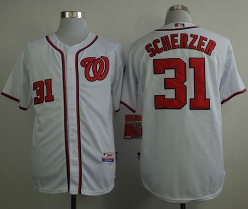 Nationals #31 Max Scherzer White Cool Base Stitched Jersey