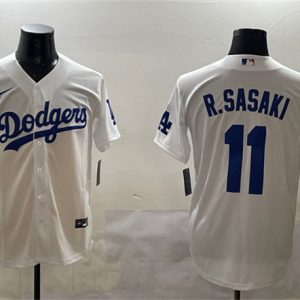 Los Angeles Dodgers #11 Roki Sasaki White Cool Base Stitched Jersey