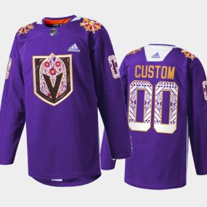 Vegas Golden Knights Custom Purple Hispanic Heritage Warmup Stitched NHL Jersey