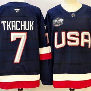 USA #7 Keith Tkachuk Navy 2025 4 Nations Face-Off Stitched Jersey
