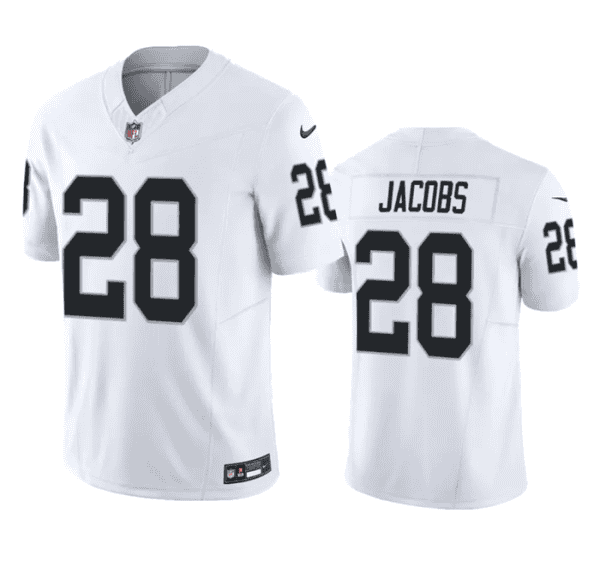 Las Vegas Raiders #28 Josh Jacobs White 2023 F.U.S.E Vapor Untouchable Stitched Jersey