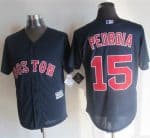 Red Sox #15 Dustin Pedroia Navy Blue New Cool Base Stitched Jersey