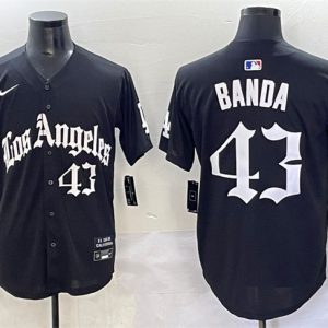 Los Angeles Dodgers #43 Anthony Banda Black Mexico 2025 LA Gothic Style With 2024 World Series Champions Patch Vapor Premier Limited Stitched Jersey