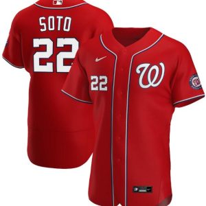 Washington Nationals Red #22 Juan Soto Flex Base Stitched Jersey