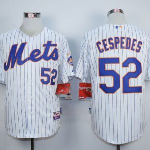 Mets #52 Yoenis Cespedes White Home Cool Base Stitched Jersey