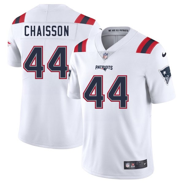 New England Patriots #44 K'Lavon Chaisson White 2025 Vapor Limited Stitched Jersey
