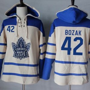 Maple Leafs #42 Tyler Bozak Cream Sawyer Hooded Sweatshirt Stitched Jersey