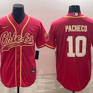 Kansas City Chiefs #10 Isiah Pacheco Red With Patch Cool Base Stitched Jersey