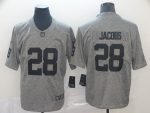 Raiders #28 Josh Jacobs Grey Limited Stitched Jersey