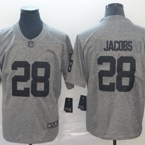 Raiders #28 Josh Jacobs Grey Limited Stitched Jersey