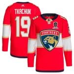 Florida Panthers #19 Matthew Tkachuk Red Home 2024 Stanley Cup Champions Stitched Jersey