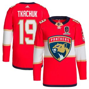 Florida Panthers #19 Matthew Tkachuk Red Home 2024 Stanley Cup Champions Stitched Jersey