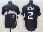 New York Yankees #2 Derek Jeter Black 'Gothic Legacy Edition' Vapor Premier Limited Stitched Jersey