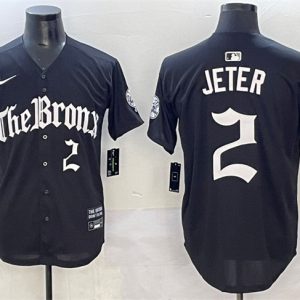 New York Yankees #2 Derek Jeter Black 'Gothic Legacy Edition' Vapor Premier Limited Stitched Jersey