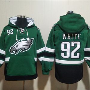 Philadelphia Eagles #92 Reggie White Green Ageless Must-Have Lace-Up Pullover Hoodie