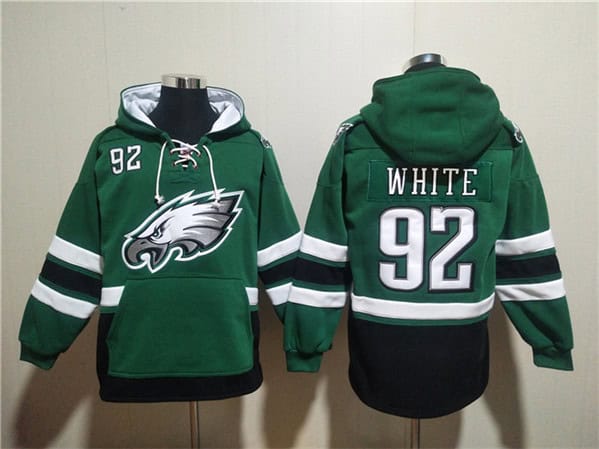 Philadelphia Eagles #92 Reggie White Green Ageless Must-Have Lace-Up Pullover Hoodie
