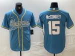 Los Angeles Chargers #15 Ladd McConkey Blue Cool Base Stitched Jersey