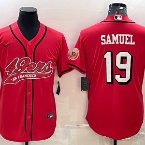 San Francisco 49ers #19 Deebo Samuel New Red With Patch Cool Base Stitched Jersey