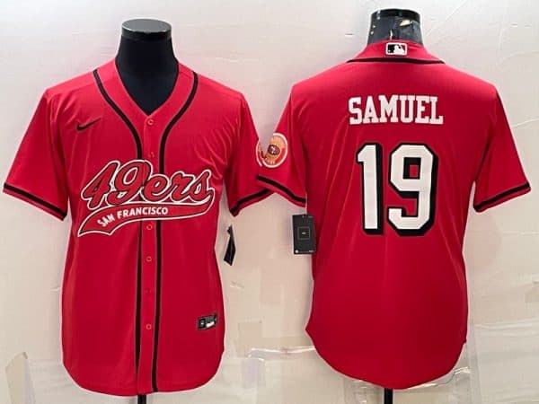 San Francisco 49ers #19 Deebo Samuel New Red With Patch Cool Base Stitched Jersey