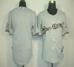 Brewers Blank Grey Cool Base Stitched Jersey