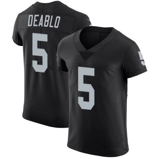 Las Vegas Raiders #5 Divine Deablo Black Vapor Untouchable Limited Stitched Jersey