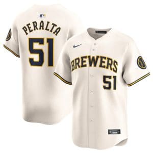 Milwaukee Brewers #51 Freddy Peralta Cream Limited Stitched Jersey