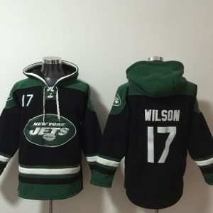 New York Jets #17 Garrett Wilson Black Ageless Must-Have Lace-Up Pullover Hoodie
