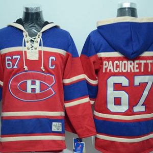 Canadiens #67 Max Pacioretty Red Sawyer Hooded Sweatshirt Stitched Jersey