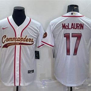 Washington Commanders #17 Terry McLaurin White With Patch Cool Base Stitched Jersey