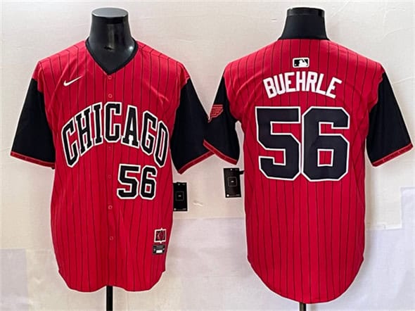Chicago White Sox #56 Mark Buehrle Red Black 2025 City Connect Limited Stitched Jersey