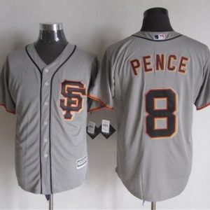 Giants #8 Hunter Pence Grey Road 2 New Cool Base Stitched Jersey