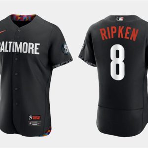 Baltimore Orioles #8 Cal Ripken Jr. Black 2023 City Connect Flex Base Stitched Jersey
