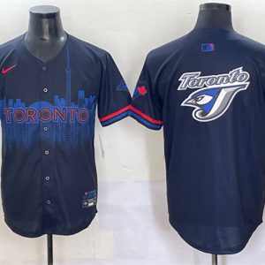 Toronto Blue Jays Team Big Logo Navy 2024 City Connect Limited Stitched Jersey